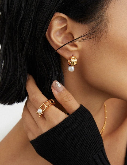 Aurora Drop Pearl Earrings